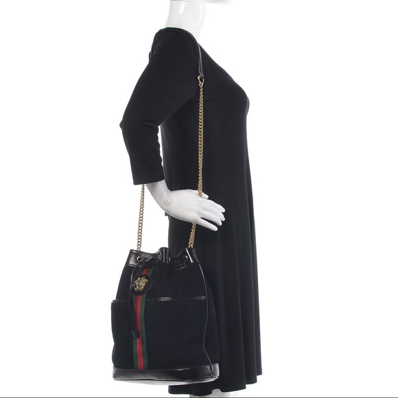 🆕 💯% Auth GUCCI Shoulder Bag - Suede Gucci Bag - Linea Rajah Bucket Bag - Picture 16 of 16